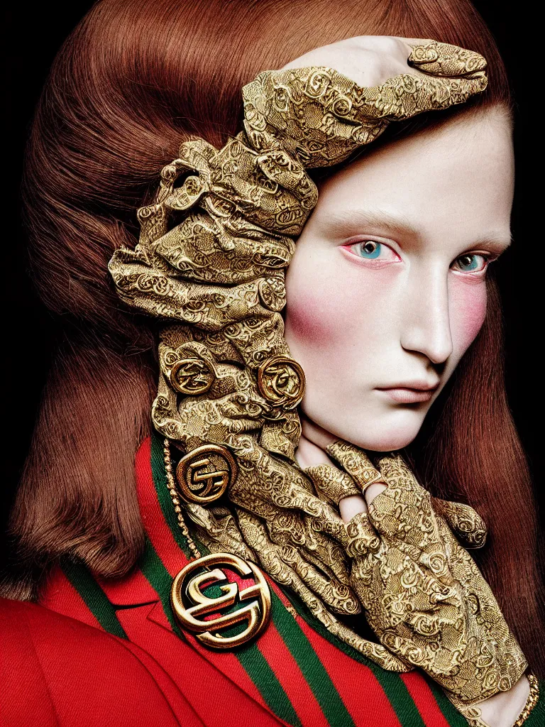 Image similar to gucci portrait, very beautiful, highly detailed, intricate, photography