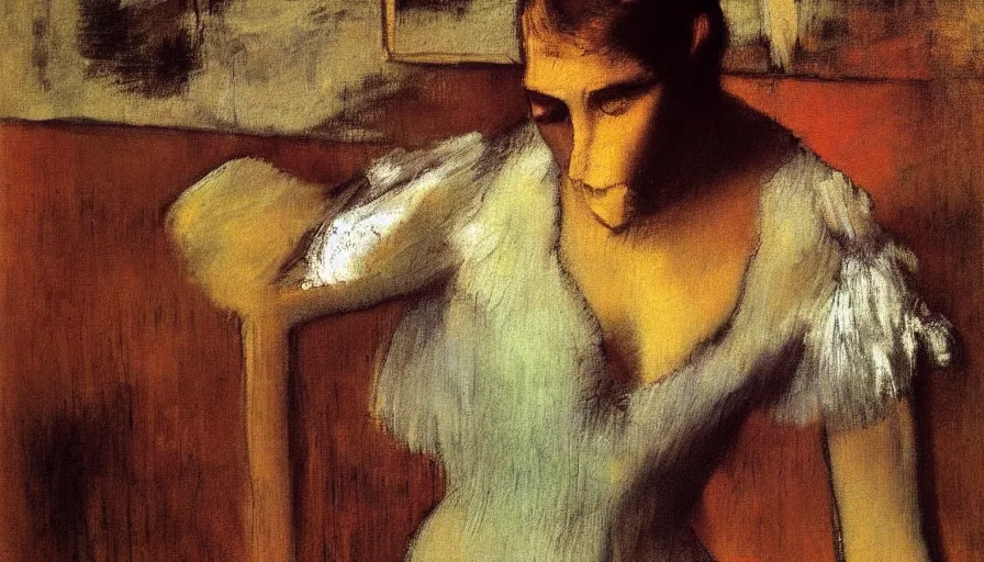 Image similar to edgar degas, woman, painting