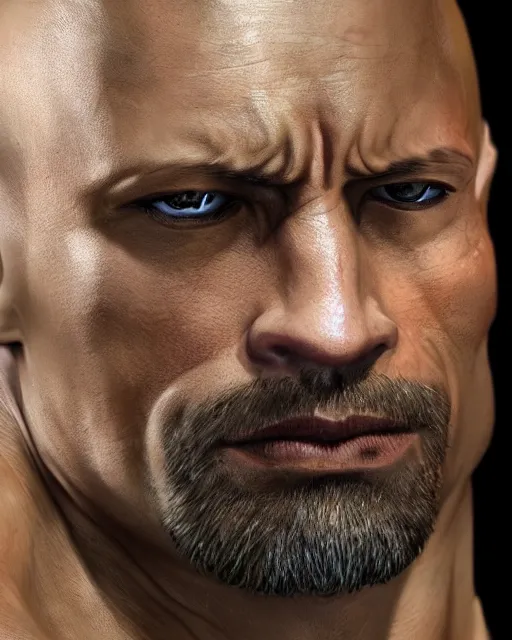 Prompt: close up shot of dwayne johnson, dnd, high fantasy. royo, artgem, wlop