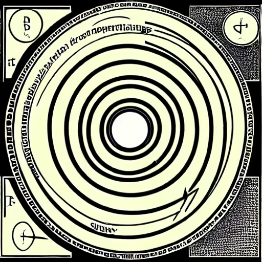 Prompt: a convoluted diagram with arrows and circles and spirals explaining Hegel's phenomenology of spirit and the dialectical method