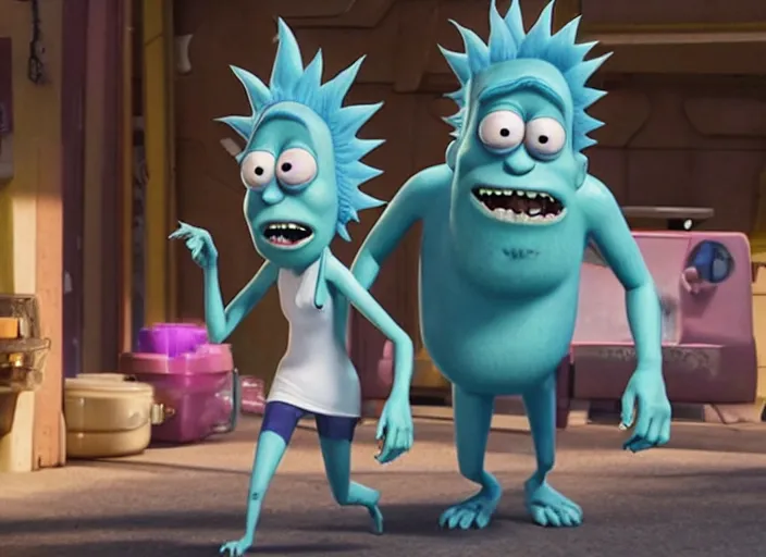 Image similar to film still of rick sanchez in the new scifi movie 4 k,,,,,,,,,,,,,,,,,,,,,,,,,,,,,,,,,,,,,,,,,,,,,,,, monsters inc rick and morty