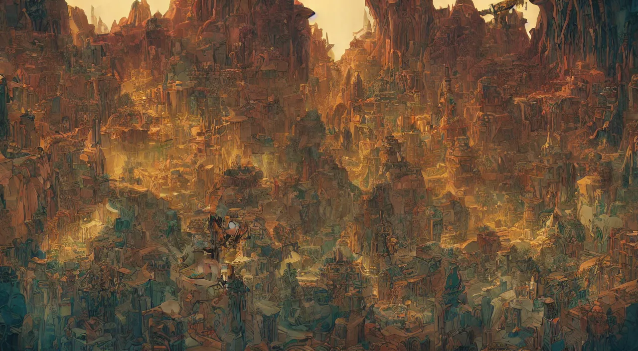 Image similar to vector wonderland bazaar zouk old egypt epic fantasy painting photoshop that looks like it is from borderlands and by feng zhu and loish and laurie greasley, victo ngai, andreas rocha, john harris