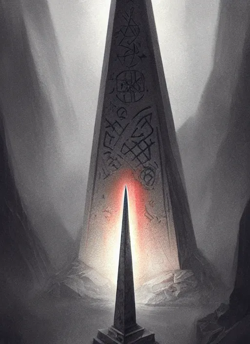 Prompt: portrait of a profane obelisk, evil altar, glowing evil runes, intricate, elegant, deep dark lighting, moody, atmospheric, grim dark, highly detailed, digital painting, artstation, concept art, smooth, sharp focus, illustration, art by wlop, mars ravelo and greg rutkowski