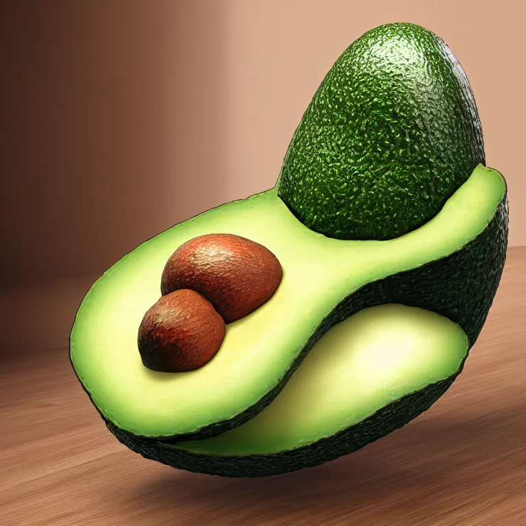 Image similar to Avocado Chair in real life, 8k resolution, hyper realistic