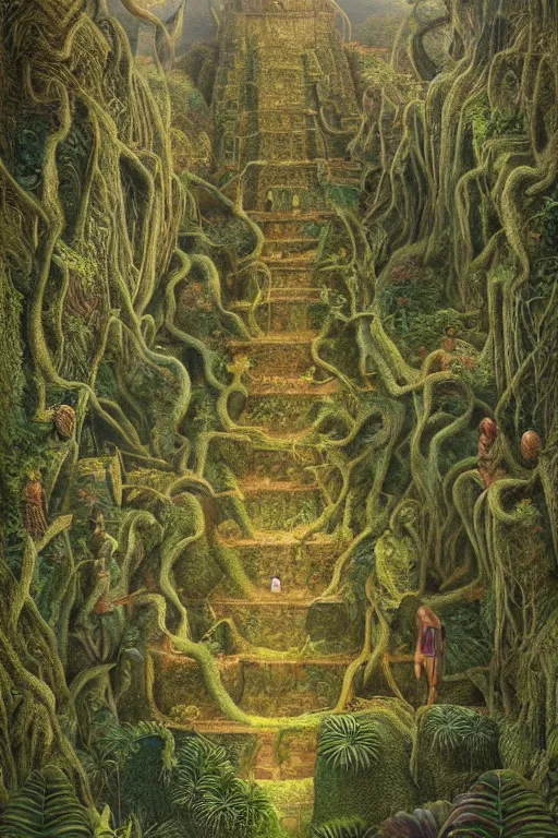 Image similar to intricate stunning highly detailed illustration of the inca lost city of gold, 🌱, by agostino arrivabene and vladimir kush, surreal, digital painting, ultra realistic, dramatic lighting, twisted vines, lush plants, pristine water, artstation