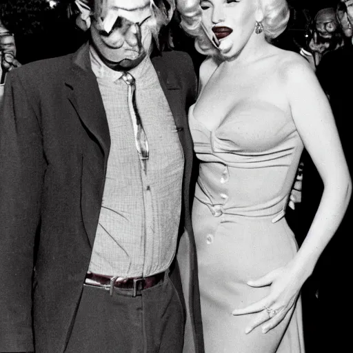 Image similar to marilyn monroe and lana del rey in a movie premiere, photograph, detailed, 60s