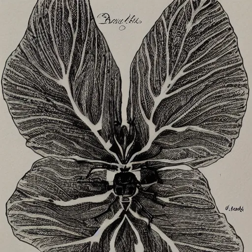 Image similar to bug, black and white, botanical illustration