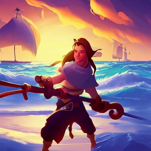 Image similar to painting treasure on sea of thieves game smooth median photoshop filter cutout vector, behance hd by jesper ejsing, by rhads, makoto shinkai and lois van baarle, ilya kuvshinov, rossdraws global illumination