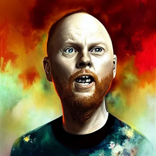 Image similar to Anna Dittmann painting of Bill Burr, trending on art station