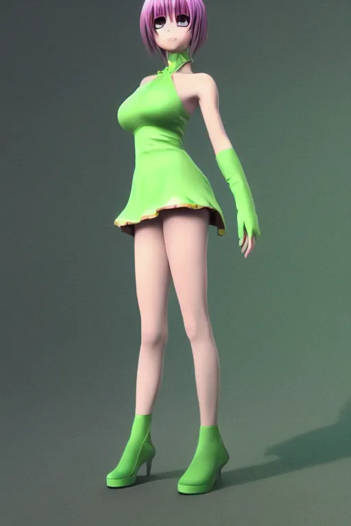 Prompt: a avocado as a sexy anime girl, anime girl dressed like an avocado, 3 d render, unreal engine, artstation, volumetric lighting, subsurface scattering, wax skin, photorealistic skin texture