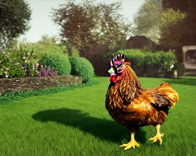 Prompt: ( ( ( peter dinklage riding a chicken ) ) ) ( ( in a green english britanic garden ) ) ( photorealistic, photography, picture, provided by unreal engine, realistic, realism )