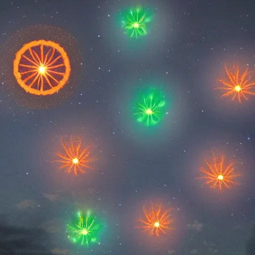 Image similar to diwali nightsky in year 2 1 0 0