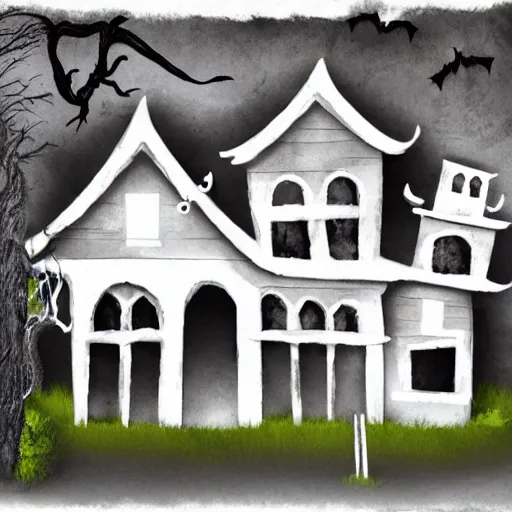 Prompt: haunted house