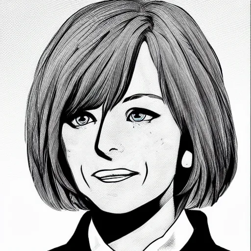 Image similar to female joe biden in anime style, high detail, anatomically correct,