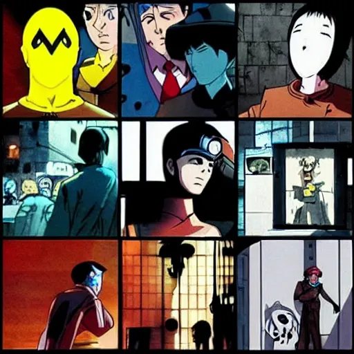 Image similar to “Movie stills from a Watchmen Anime adaptation by Hayao Miyazaki.”