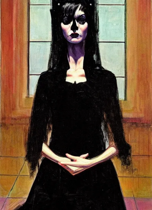 Image similar to ( ( gothic # ) ) princess portrait *. *. by wayne thiebaud * *, highly detailded,