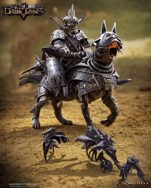 Image similar to photos of dark elves riding armored corgi dogs into battle, photorealistic, cinematic, in the style of peter jackson