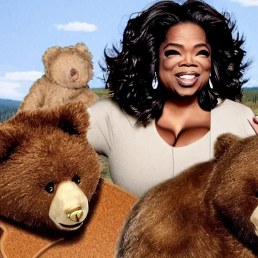 Image similar to oprah caught in a bear trap in yellowstone park