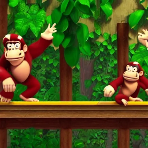 Image similar to donkey kong 6 5 world premier trailer 4 k hdr