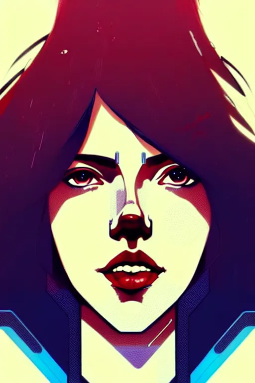 Prompt: a ultradetailed beautiful panting of scarlett johansson as motoko kusanagi, by conrad roset, greg rutkowski and makoto shinkai, trending on artstation