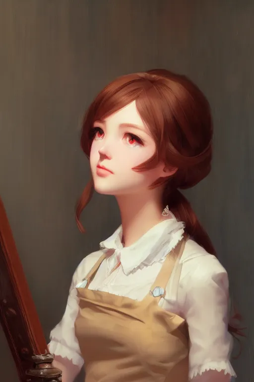 Image similar to a portrait of a cute young southern belle, historical setting, vivid colors, soft lighting, atmospheric, cinematic, moody, in the style of ilya kuvshinov and range murata, krenz cushart, oil on canvas, 8 k