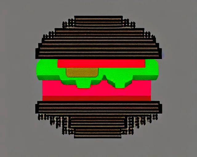 Image similar to burger [pixel art] The Kaaba (Arabic: ٱلْكَعْبَة, romanized: al-Kaʿbah, lit. 'The Cube', Arabic pronunciation: [kaʕ.bah]), also spelled Ka'bah or Kabah, sometimes referred to as al-Kaʿbah al-Musharrafah (Arabic: ٱلْكَعْبَة ٱلْمُشَرَّفَة, romanized: al-Kaʿbah al-Musharrafah, lit. 'Honored Ka'bah'), is a building at the center of Islam's most important mosque, the Masjid al-Haram in Mecca, Saudi Arabia.[1][2] It is the most sacred site in Islam.[3] It is considered by Muslims to be the Bayt Allah (Arabic: بَيْت ٱللَّٰه, lit. 'House of God') and is the qibla (Arabic: قِبْلَة, direction of prayer) for Muslims around the world when performing salah.[pixel art] burger