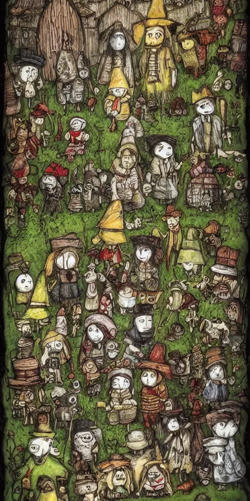 Image similar to a pilgrim scene by alexander jansson and where's waldo