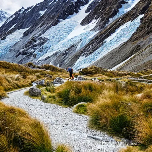 Prompt: hooker valley track of mount cook