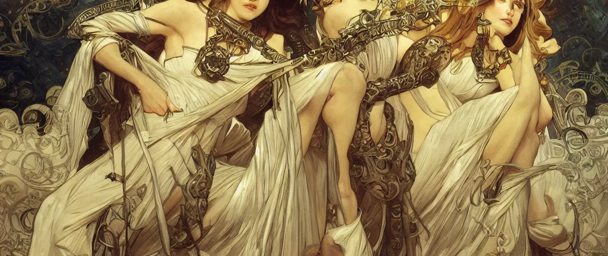 Image similar to Albedo, very detailed, digital art, concept art, studio quality, ero, art style by Edmund Bliar Leighton and J. C. Leyendecker and Alphonse Mucha