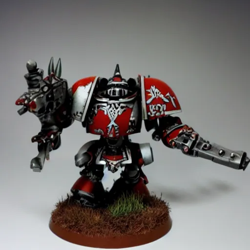 Prompt: Warhammer 40,000 Imperial Knight in a forest, Painted, dynamic lighting