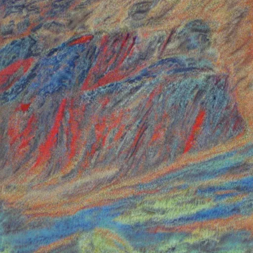 Image similar to landscape lava into grand canyon, pastel artwork