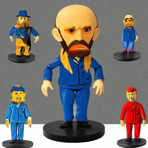 Image similar to vincent van gogh, stop motion vinyl action figure, plastic, toy, butcher billy style