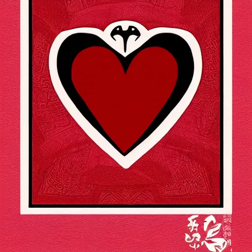 Prompt: ace of hearts card designed by miyazaki - n 9