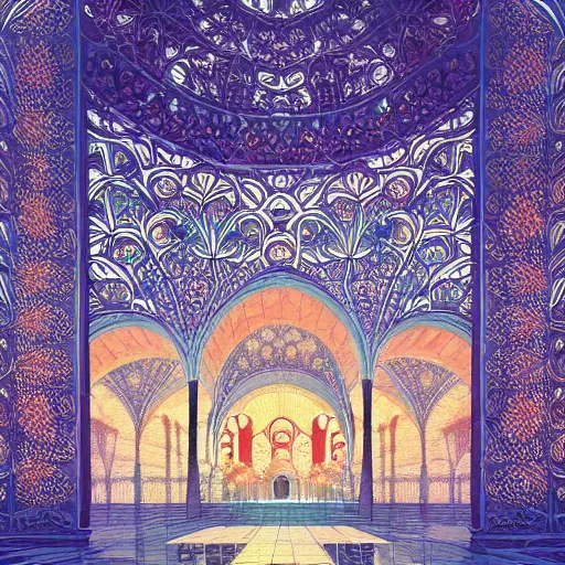 Prompt: symmetrical, a beautiful hyperdetailed illustration of absolutely beautiful blooming flower mosque alone, perfectly shaded, atmospheric lighting, style of studio ghibli, makoto shinkai, raphael lacoste, louis comfort tiffany, james jean, victo ngai, ross tran, chinese style