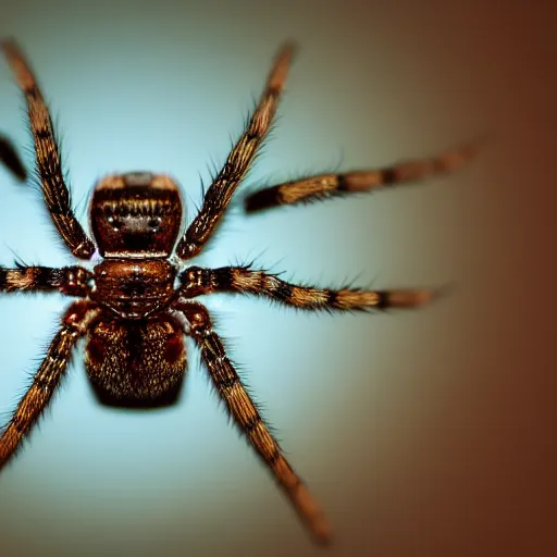 Image similar to macro lens photo of a spider, dynamic lighting, photorealistic, ultra detailed, stunning visuals, blur, studio photo, studio quality lighting, 8 k