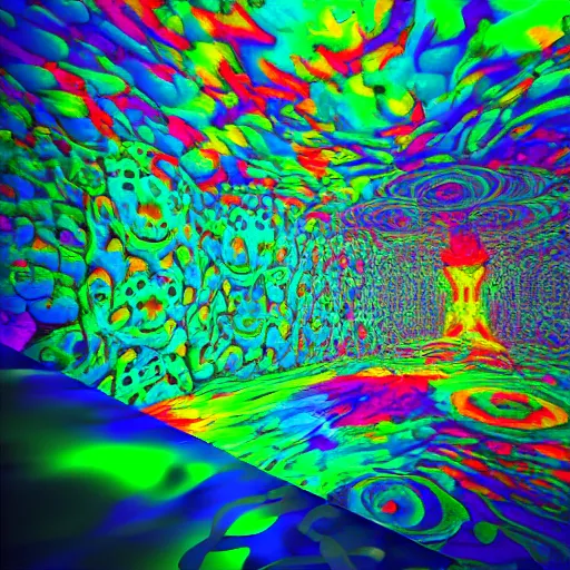 Image similar to what blind people see on a psychedelic trip, 8k, artstation