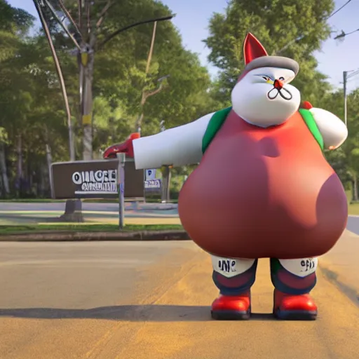 Image similar to big chungus meme, anthropomorphic ambulance shaped like big chungus, fat bugs bunny shaped ambulance, highly detailed 3 d render, unreal engine 5