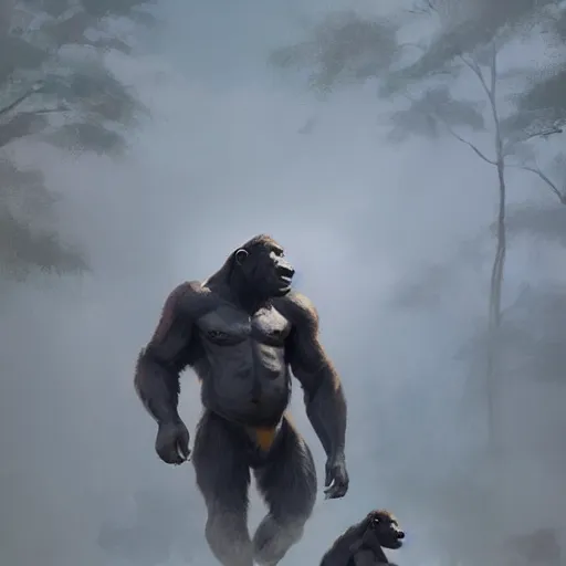 Image similar to 🦍 digital Art, Greg rutkowski, Trending artstation,cinematic