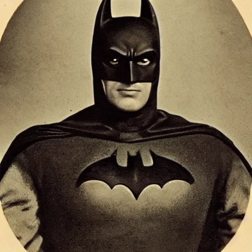 Image similar to A vintage photograph of Batman in the 19th century W- 768