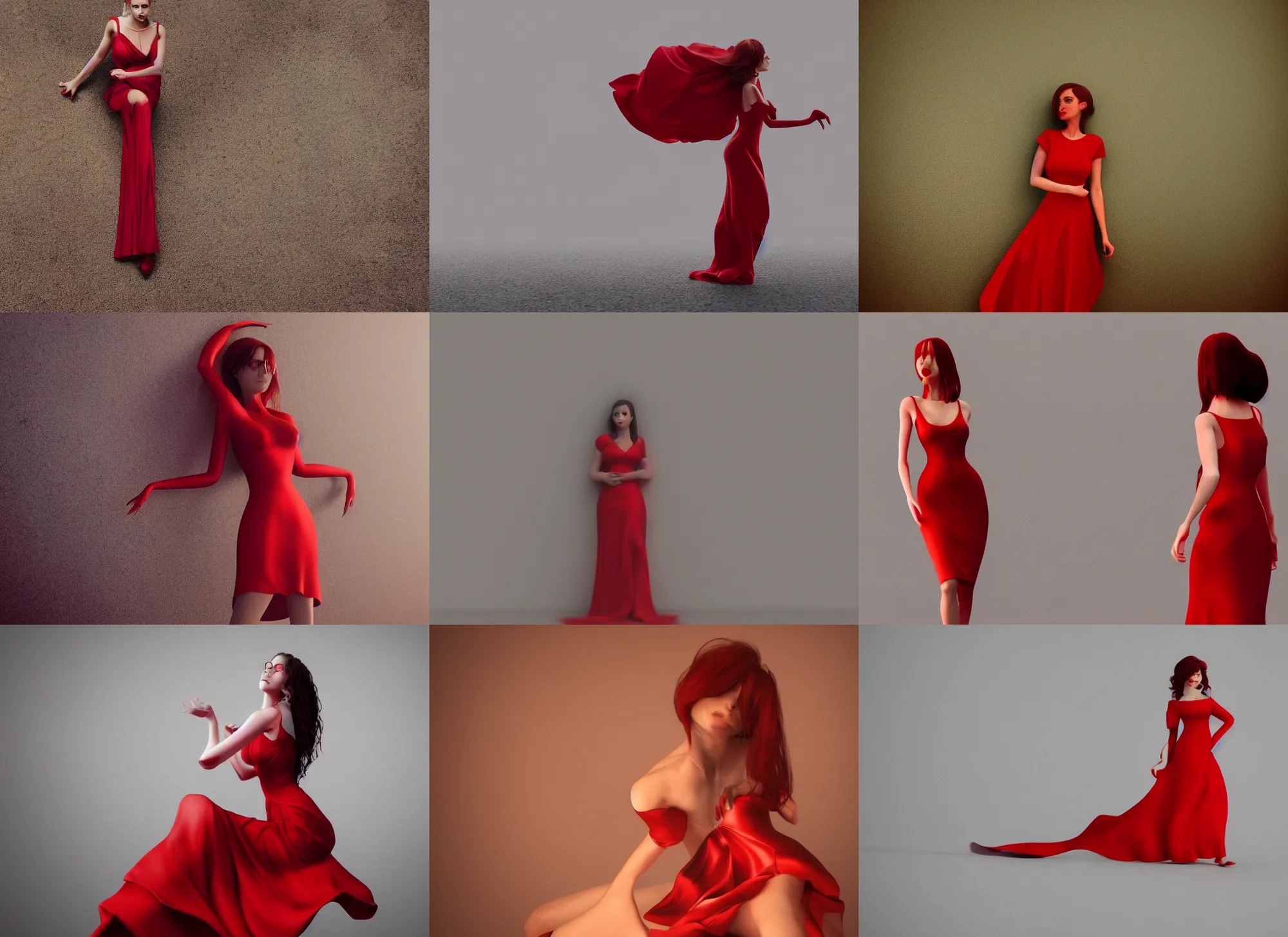 Prompt: The woman is dressed in a red dress, The hair is loose, She is beautiful and slim, Lightly painted, octane render, cinematic, hyper realism, 8k, depth of field, highly detailed