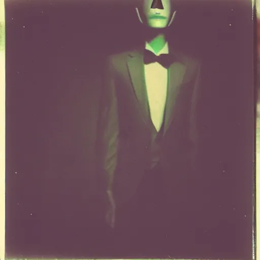 Image similar to a slenderman in the night sky, polaroid photo, perfect photo, photo pinterest