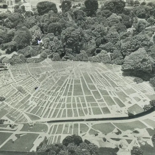 Image similar to a cyanotype of kew gardens, high resolution, magnificent, award winning, from the museum of modern art 1960