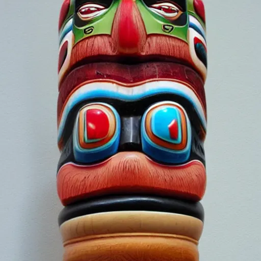 Prompt: ron English totem pole