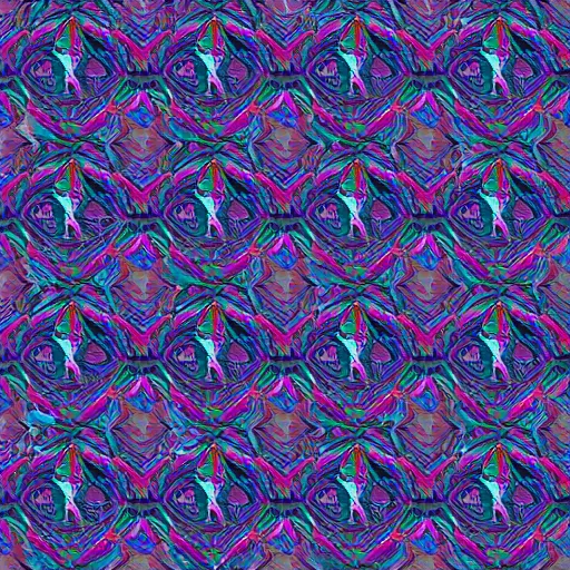 Prompt: glowwave voronoi fracture, carpet pattern, nineties colors, top down