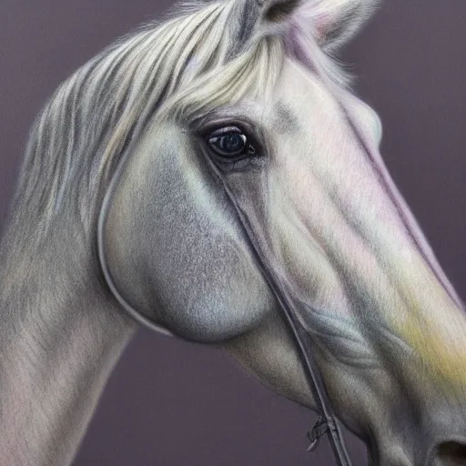 Prompt: a colored pencil drawing of an horse by natalia rojas and ana maria martinez jaramillo adonna khare and marco mazzoni and diego fazio and dirk dzimirsky, wide angle, full horse, pastel color, wingspan style, highly detailed, realistic graphite, artstation, 4 k, realism, photorealism, fine art