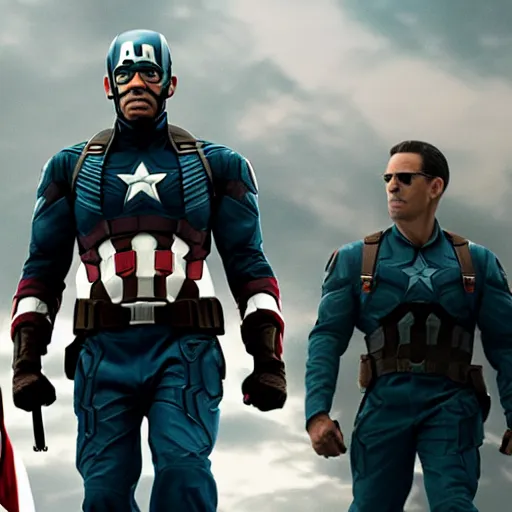 Image similar to film still of Denzel Washington as Captain America in new Captain America film, 8k photorealistic