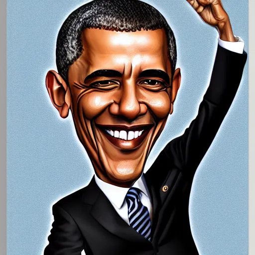 Prompt: barak obama caricature