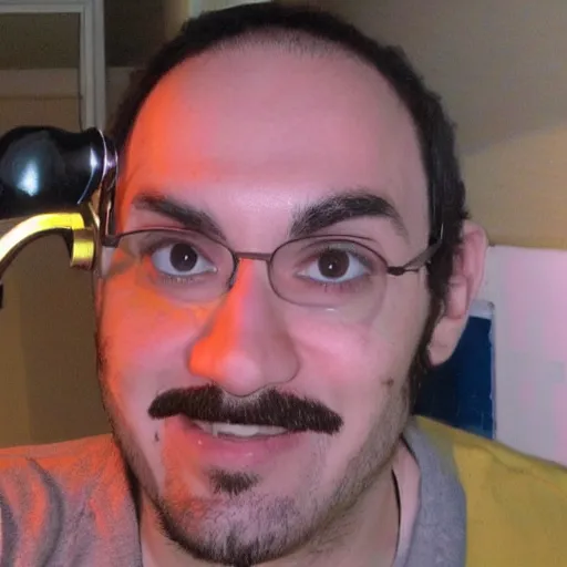 Image similar to Vinny from Vinesauce, Waluigi