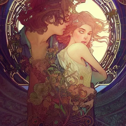 Prompt: the island boys | highly detailed | very intricate | art nouveau | gold filigree | romantic storybook fantasy | soft cinematic lighting | award - winning | disney watercolor illustration by mandy jurgens and alphonse mucha and alena aenami | pastel color palette | featured on artstation
