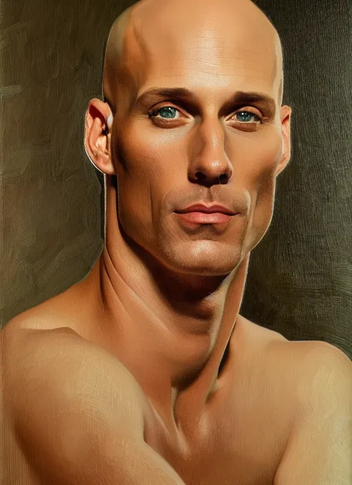 Prompt: oil portrait of johnny sins, intricate, elegant, highly detailed, lighting, painting, artstation, smooth, illustration, art by greg rutowski and alphonse mucha